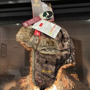 Hot Shot Mossy Oak 3M Thinsulate insulation,odor X,heat factor,earflap,fur/quilt